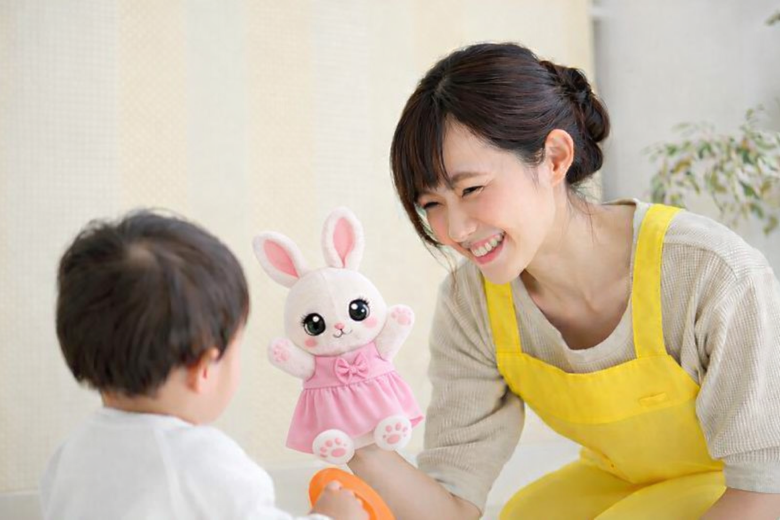 保育士が子どもたちと笑顔で過ごす様子 保育士が子どもたちと笑顔で過ごす様子